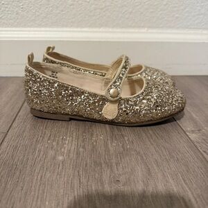 H&M Glittery Gold Mary Jane Kids Shoes Size 12